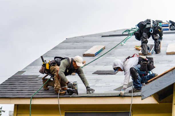 Professional Gutter Installation technician working in Oakhurst, NJ